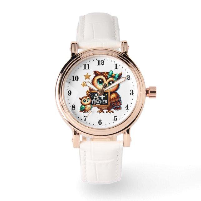 Cute graded Teacher owl Horloge (Voorkant)