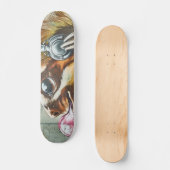 Cute Graffiti Headphone Sloth DJ Skateboard (Voorkant)