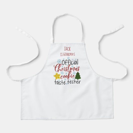 Cute Grandma en Child Kerstmis Baking Kitchen Schort (Voorkant)