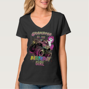 Cute Grandma of a Monster Truck Girl Birthday Girl T-shirt