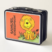 Cute graphic Lion kinder, lunchbox genaamd (Achterkant)