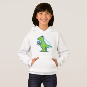 Cute grappengroene t rex dinosaur cartoon (Voorkant volledig)