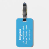 Cute grappengroene t rex dinosaur cartoon bagagelabel (Achterkant verticaal)