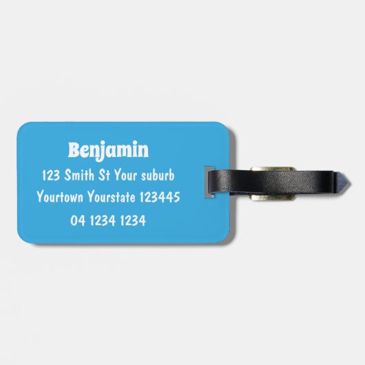 Cute grappengroene t rex dinosaur cartoon bagagelabel (Achterkant horizontaal)