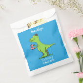 Cute grappengroene t rex dinosaur cartoon bedankzakje (Gezegeld)