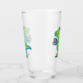 Cute grappengroene t rex dinosaur cartoon glas (Links)