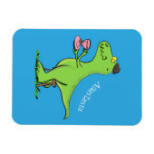 Cute grappengroene t rex dinosaur cartoon magneet (Horizontaal)