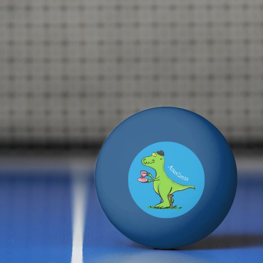 Cute grappengroene t rex dinosaur cartoon pingpongballen (Net)