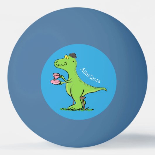 Cute grappengroene t rex dinosaur cartoon pingpongballen (Achterkant)