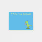Cute grappengroene t rex dinosaur cartoon post-it® notes (Voorkant)