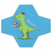 Cute grappengroene t rex dinosaur cartoon voetbal (Enkel)