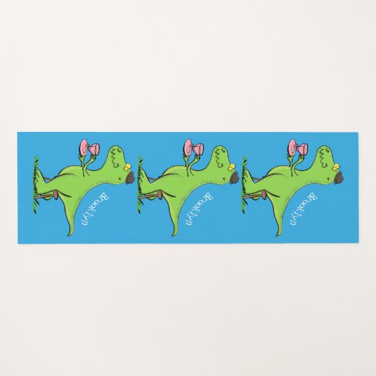 Cute grappengroene t rex dinosaur cartoon yogamat (Achterkant (horizontaal))