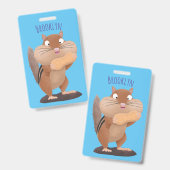 Cute Grappig big cheeks cartoon Badge (Voor- en achterkant)