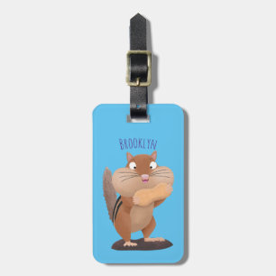 Cute Grappig big cheeks cartoon Bagagelabel