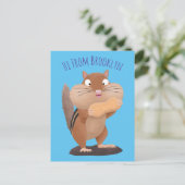 Cute Grappig big cheeks cartoon Briefkaart (Staand voorkant)