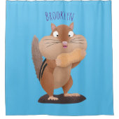 Cute Grappig big cheeks cartoon Douchegordijn (Voorkant)