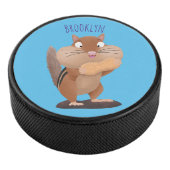 Cute Grappig big cheeks cartoon Hockey Puck (3/4)