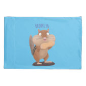 Cute Grappig big cheeks cartoon Kussensloop (Achterkant)