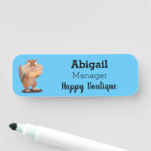 Cute Grappig big cheeks cartoon Naamplaatje (In situ)