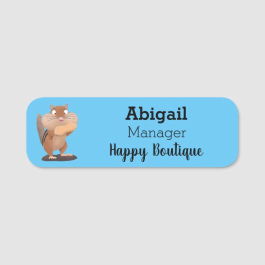 Cute Grappig big cheeks cartoon Naamplaatje (Voorkant)