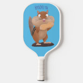 Cute Grappig big cheeks cartoon Pickleball Paddle (Achterkant)