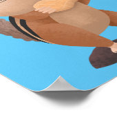 Cute Grappig big cheeks cartoon Poster (Hoek)