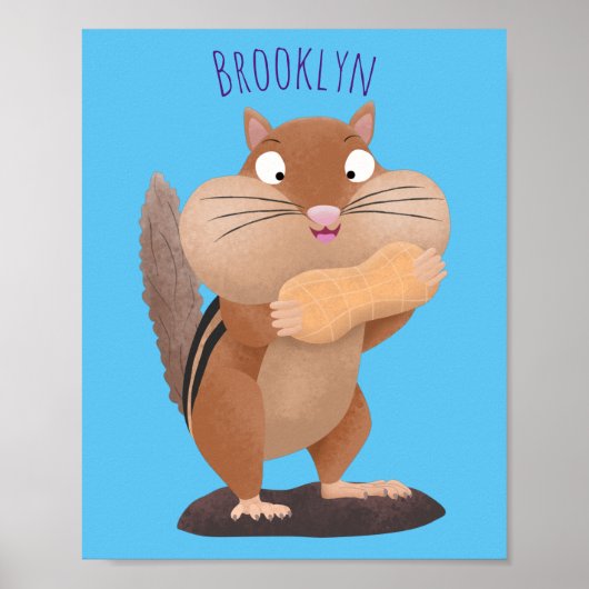 Cute Grappig big cheeks cartoon Poster (Voorkant)