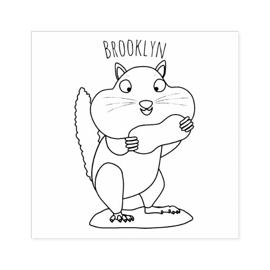 Cute Grappig big cheeks cartoon Rubberstempel (Afrduk)