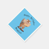 Cute Grappig big cheeks cartoon Servet (Hoek)