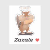 Cute Grappig big cheeks cartoon Sticker (Vel)