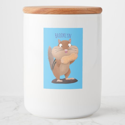 Cute Grappig big cheeks cartoon Voedselcontainer Etiket (Voorkant)