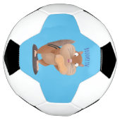 Cute Grappig big cheeks cartoon Voetbal (Gedraaid)