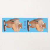 Cute Grappig big cheeks cartoon Yogamat (Achterkant (horizontaal))