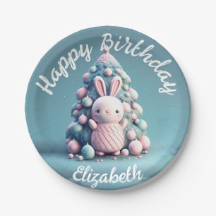 Cute, grappig, bunny, kawaii style papieren bordje