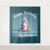 Cute, grappig, bunny, kawaii style wandkleed (Voorkant)