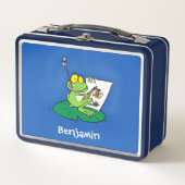 Cute Grappig green frog cartoon Illustration (Voorkant)