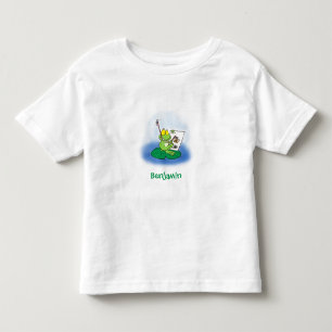 Cute Grappig green frog cartoon Illustration Kinder Shirts