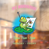 Cute Grappig green frog cartoon Illustration Raamsticker (Vel 2)