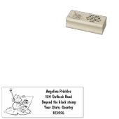 Cute Grappig green frog cartoon Illustration Rubberstempel (Gestempeld)