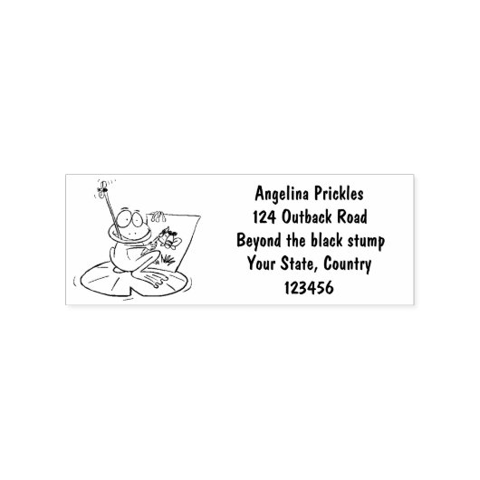 Cute Grappig green frog cartoon Illustration Rubberstempel (Afrduk)
