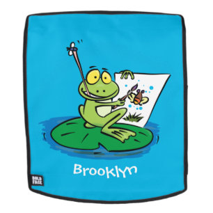 Cute Grappig green frog cartoon Illustration Rugtassen