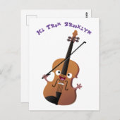 Cute grappig vioolmusical briefkaart (Voorkant / Achterkant)