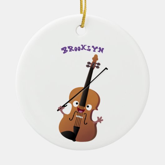 Cute grappig vioolmusical keramisch ornament (Voorkant)