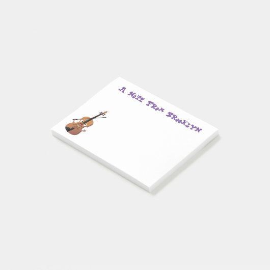 Cute grappig vioolmusical post-it® notes (Schuin)