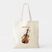 Cute grappig vioolmusical tote bag (Achterkant)