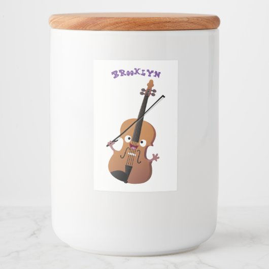 Cute grappig vioolmusical voedselcontainer etiket (Voorkant)