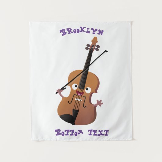 Cute grappig vioolmusical wandkleed (Voorkant)