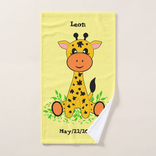 Cute grappige baby giraffe voor kinderen, handdoek (Handdoek)