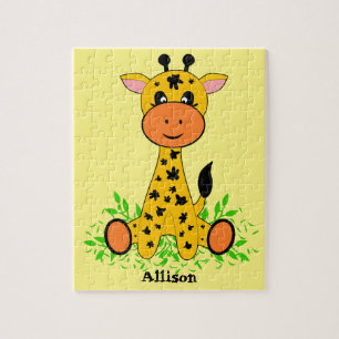 Cute grappige baby giraffe voor kinderen, legpuzzel