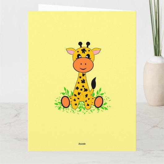 Cute grappige baby giraffe voor verjaardag kaart (Achterkant)